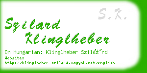 szilard klinglheber business card